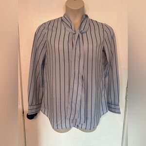 Banana Republic Blouse Women S Blue Tie Front Dillon Tunic Button Up  #1731